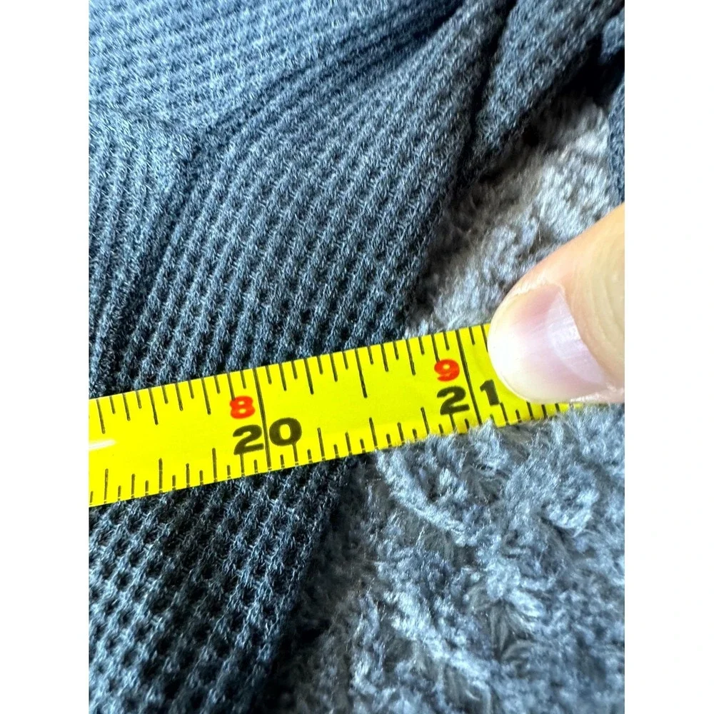 Lululemon Shift Stitch Hoodie Mens Small Slate Blue Waffle Knit Sweat Wicking